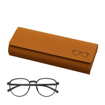 Портативен сгъваем калъф-органайзер за очила, устойчив на надраскване Дисплей за съхранение на слънчеви очила, на пътен калъф за очила от изкуствена кожа, кутия за съхранение вкъщи