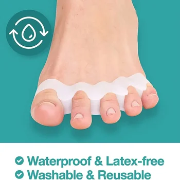 Правилното подравняване на пръстите на краката и изправяне на палеца на крака с помощта на силиконови коректори за пръстите на краката - през нощта и домашна употреба