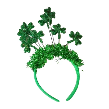 Превръзка на главата с гирлянди под формата на три листа, женски Ирландски празнична панделка за коса, грим за коледни фотосесии, шапки за парти