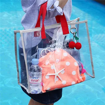 Прозрачна, водоустойчива плажна чанта, изработена от прозрачен PVC за плуване, дамски Мъжка чанта през рамо за чадъри, малки неща, за детски играчки, кърпи.