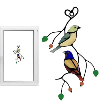 Птичи витраж Sun Ловецът 2D Акрилни окачен декорация за стена с изображение на птици, витражный украшение, прозорец окачен декор