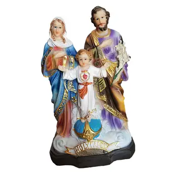 Религиозната скулптура, фигурки на светото семейство, Статуетка на Св. семейство с фигура на детето, Религиозен подарък за рафтове в хола, писмено плот