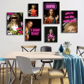 Ретро Женски Портрет плакати и щампи, Съвременната абстрактна фигура живопис, Стенни рисунки, Картини за дома Бара, Украса на стаята
