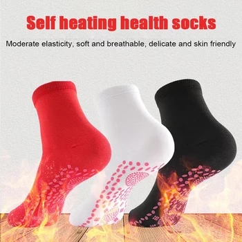 Самонагревающиеся чорапи Топло за краката Топли масажни да Пере чорапи памучни чорапи до средата на прасците Зимни