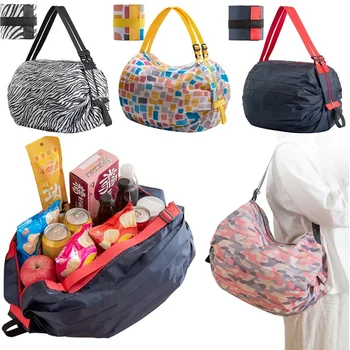 Сгъваема чанта за пазаруване, спестявайки място, множество чанта за пазаруване в супермаркета, за покупки на плажа, фитнес, спортна чанта за лека закуска, дрехи