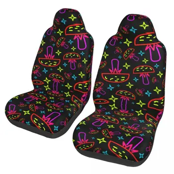 Седалките за столчета за автомобил Neon Trippy Mushrooms са Универсални, подходящи за всеки автомобил, камион, микробус, АВТОБУС, автомобил, защитни покривала за ковшеобразных седалки Магията на Хипитата