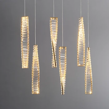 Скандинавските модерни минималистичные кристални висящи лампи за дневна, Ресторанная Полилей, Висящи лампи в стил ар деко за помещения