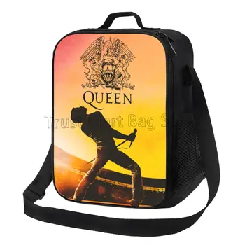 Случайна чанта за обяд Freddie Mercury Queen Rock Band за еднократна употреба с регулируем пагон, за да се учат на работа пикник