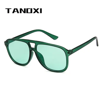 Слънчеви очила TANOXI Pilot Зелени Извънгабаритни Женски Нюанси на Ретро Vintage Слънчеви Очила Женски Цветове Марка Дизайнер Oculos De Sol