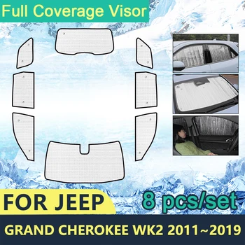 Слънчеви Очила С Пълно Покритие За Jeep Grand Cherokee WK2 2011 ~ 2019 Автомобилни Аксесоари За Стъкла Козирка Странични Слънчеви Прозорци 2018