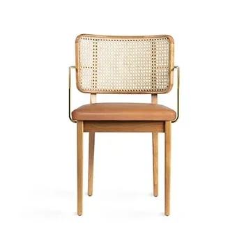 Столове за хол от естествена материя скандинавски мебели за дома, маса за Хранене, стол от масивно дърво е съвременно стол дизайнерски стол