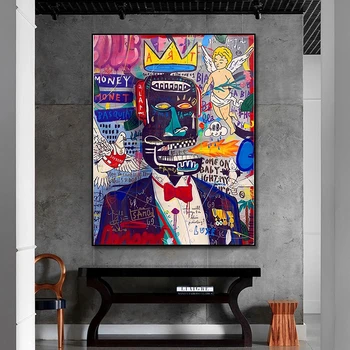 Стрийт Арт Картина върху платно с Модерни абстрактни стенни щампи Графити Арт Плакат за домашен дизайн без рамки на картини за интериора