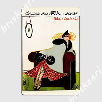 Тайландците Талижи 1917 Ретро рекламен плакат на италианския ням филм, Метални табели, Клуб чинии, парти, Лидице знак на поръчка, плакат