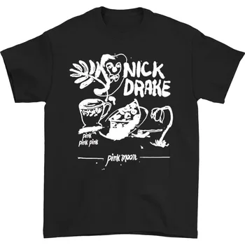 тениска с албум на Ник Дрейк в ретро стил, черна памучен тениска Унисекс, всички размери S-5Xl 1PT776