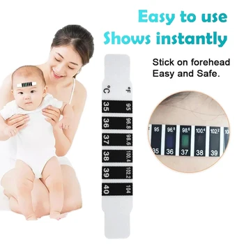 Термометър за челото на бебето Термометър за тяло главата Ленти за контрол на температурата, Стикер, Лента за измерване на