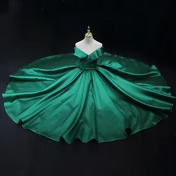Топката принцеса рокля с открити рамене, зелено сватбена рокля на Пепеляшка, сватбени рокли с корсет отзад дамски официални рокли