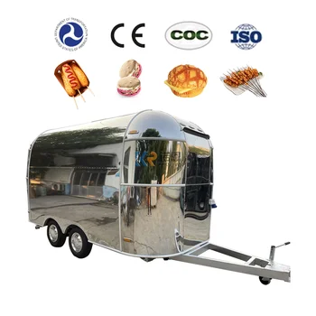 Трейлър-концесия за обществено хранене въздушния поток Food Truck, търговски мобилна кухня, напълно оборудвана с барбекю, ремарке за бързо хранене