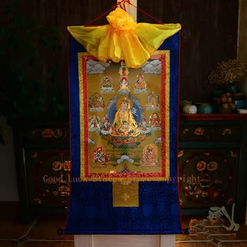 Търговия на едро будистки аксесоари-РАЗМЕР 120 см-Будизъм Ньингма Гуру Ринпоче Буда Падмасамбхава Thang-ха Тханка картина на Буда