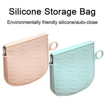 Чанта за съхранение на слушалки Компактен силиконова чанта-органайзер за кабели за данни, слушалки, ключове, чанта-органайзер за слушалки