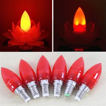 0,5 W E14 E12 led свещ с нажежаема жичка Red Lotus с крушка с нажежаема жичка Будистки аксесоари