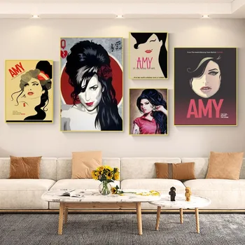 Известната Джаз Певица Ейми, Плакат с аниме, Плакат с Лепкава качество на HD, Стенни Художествена Рисувани, боядисани стени за кабинета