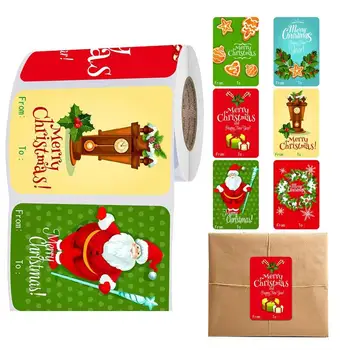 Коледни Етикети 250ШТ Коледни Стикери Плик Коледен Подарък Етикет Етикети Самозалепващи Лични Етикети Етикети За Декоративни