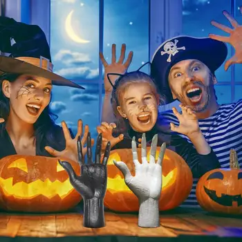 Ръцете на скелет за Декорация за Хелоуин, ръка с изкуствен човешки череп, Страшен подпори, духове Къща, Ръката на вещици за декорация на дома