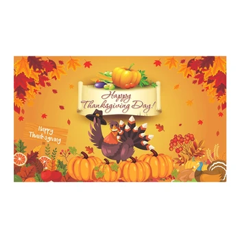Честит Ден На Благодарността Виси Есента Плакат С Прибирането На Реколтата Фон Банер 70.8Inx43.3In За Украса на Парти в чест на Деня на Благодарността